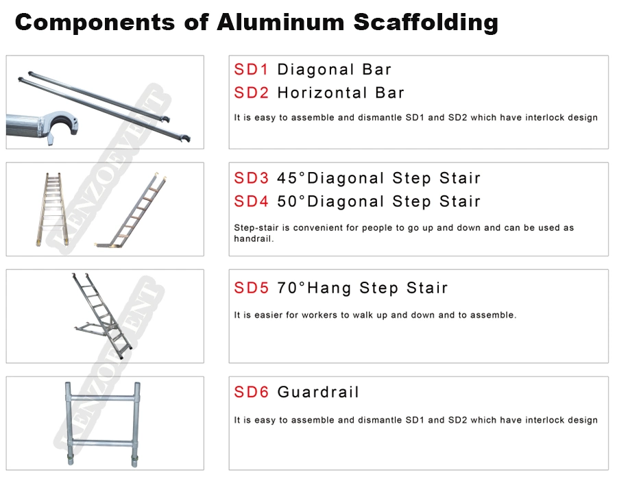 High Grade Aluminum Mobile Scaffolding Tower for Sale