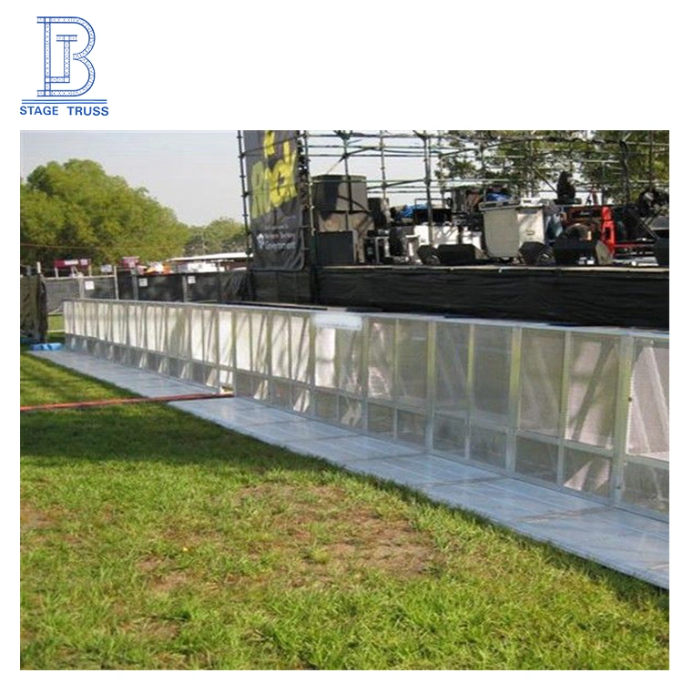 Tage Aluminum Barriers for Roof Structure Truss Display Aluminum Stage Barrier with Security Step