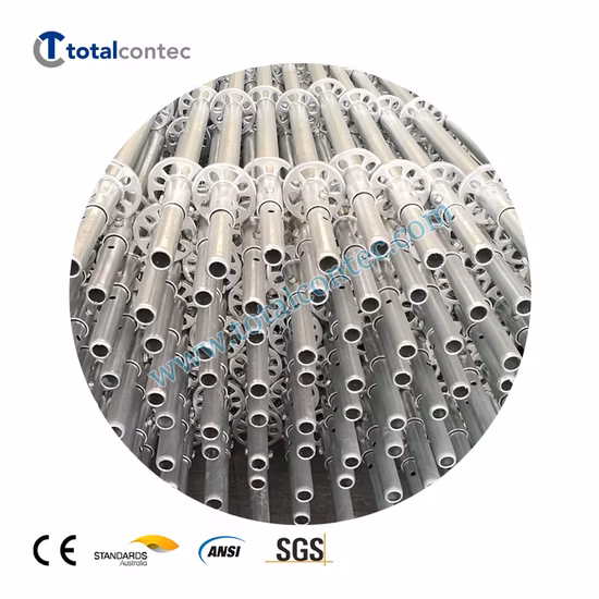 Andamio de sistema Ringlock galvanizado en caliente con certificación ANSI/AS/NZS