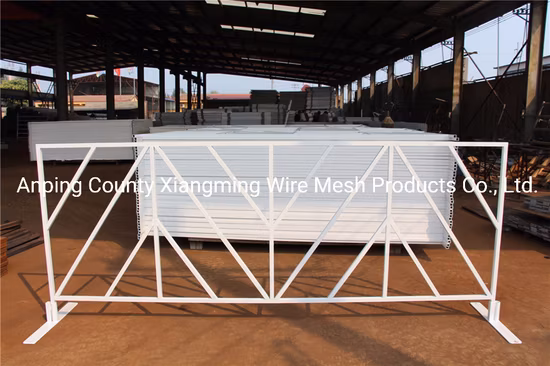 Barrera de esgrima de barricada de control de multitudes de peatones de acero para tráfico de construcción de carreteras temporal extraíble recubierta galvanizada para escenario de eventos